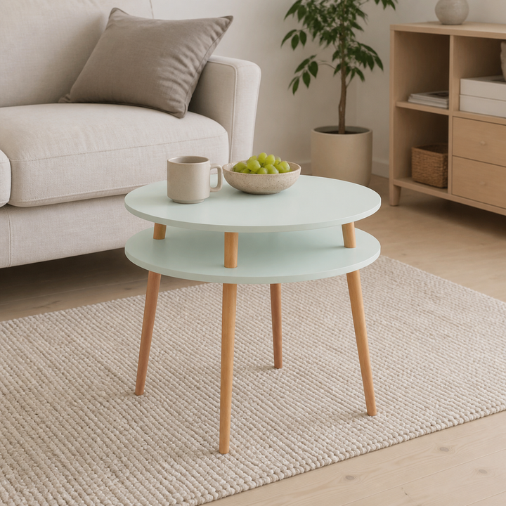 UFO Sofabord diameter 70cm x højde 61cm Fleeting Mint – supplerende neutral dagslysscene