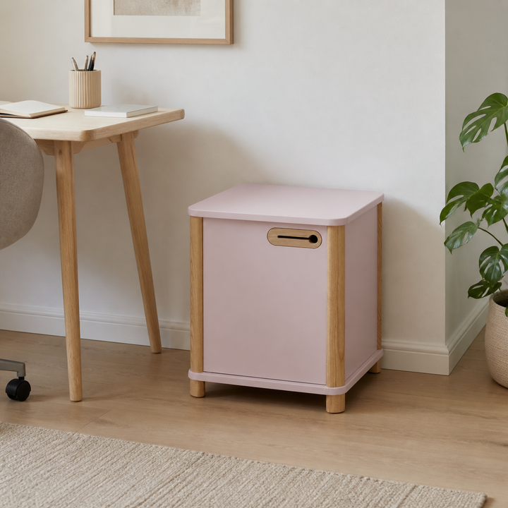 ASHME Skrivebordsskab B 42 x D 42 x H 48cm - Pink – hele produktet lukket i hjemmet