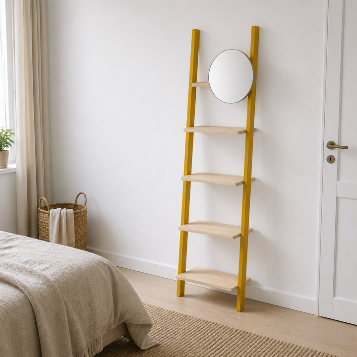 ASHME Stigehylde med spejl 45x35x180cm - Gul – vigtigste funktion