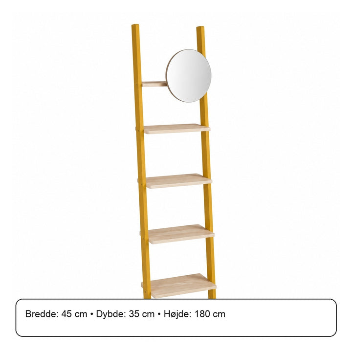 ASHME Stigehylde med spejl 45x35x180cm - Gul – måldiagram