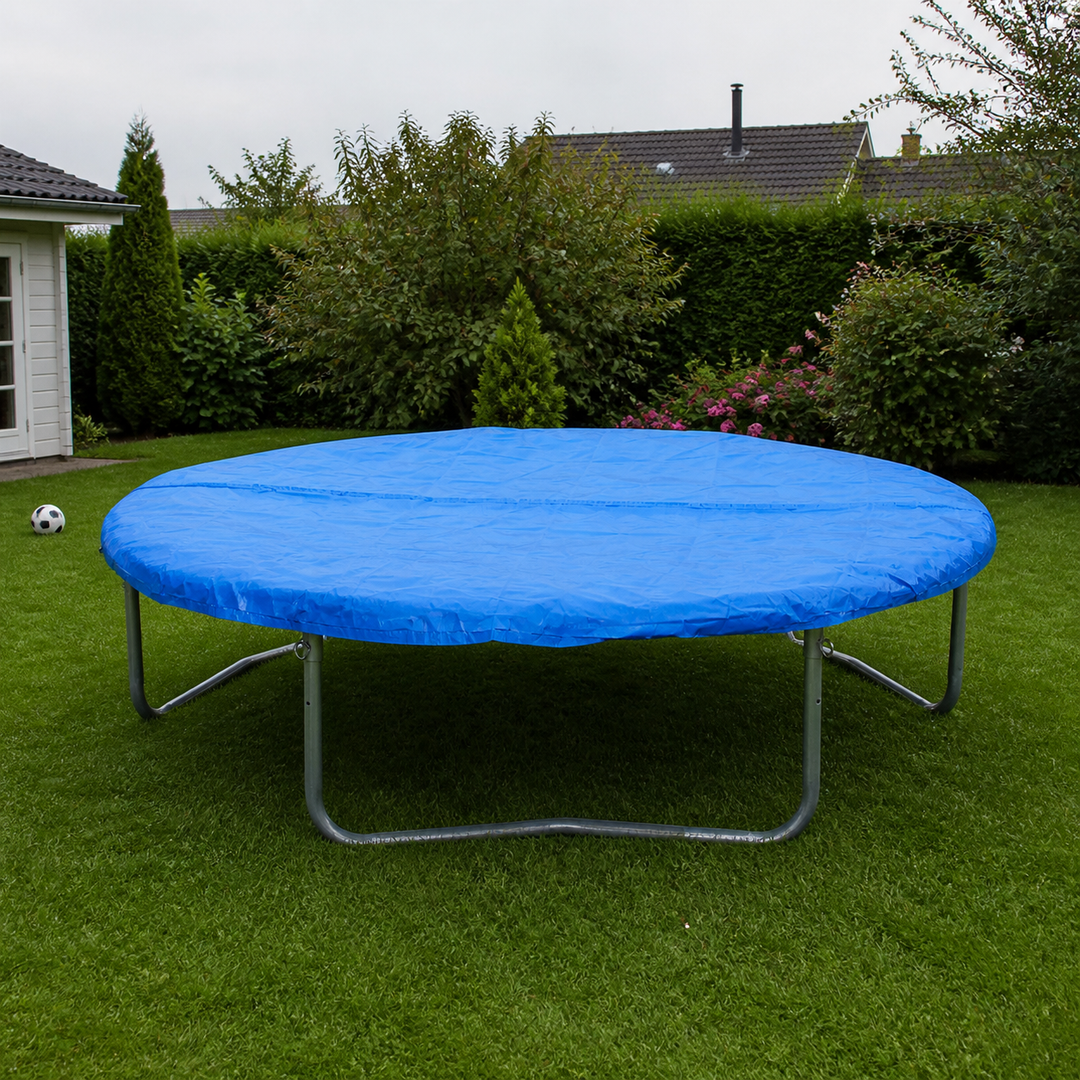 Betræk trampolin blå Ø366cm – supplerende neutral dagslysscene