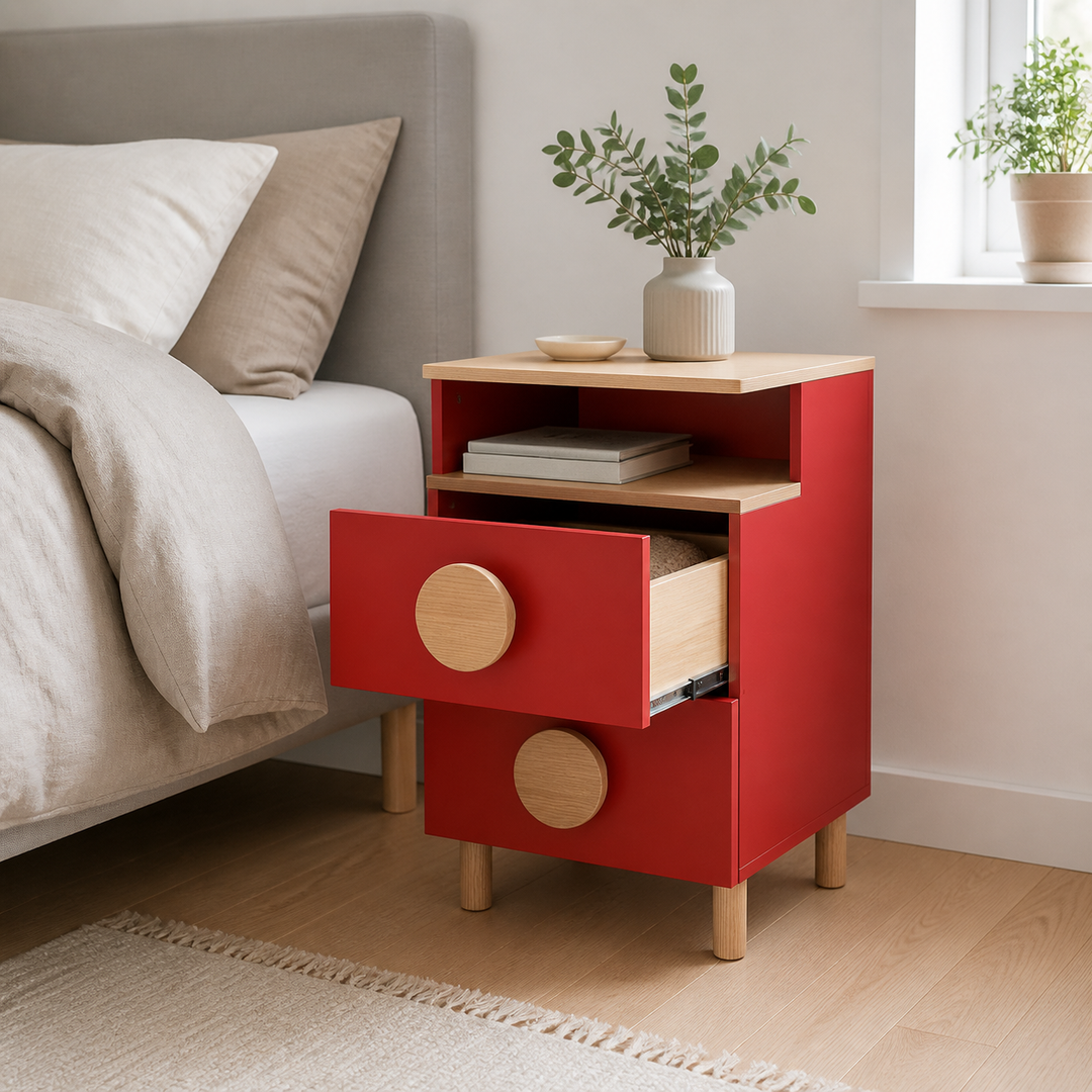 DABI sengebord 41x50cm højrestillet Pure Red – vigtigste funktion
