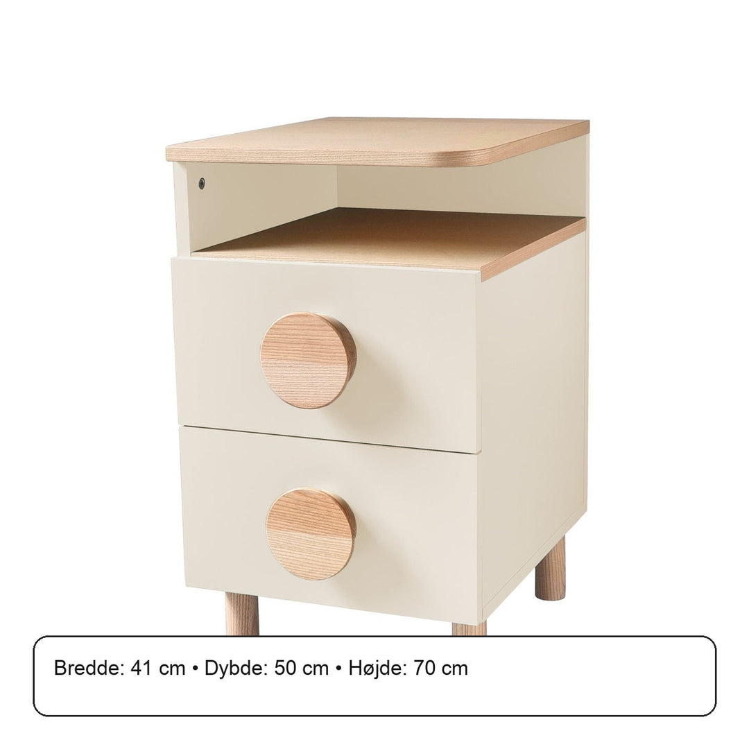DABI sengebord 41x50cm venstre Chalk White – måldiagram
