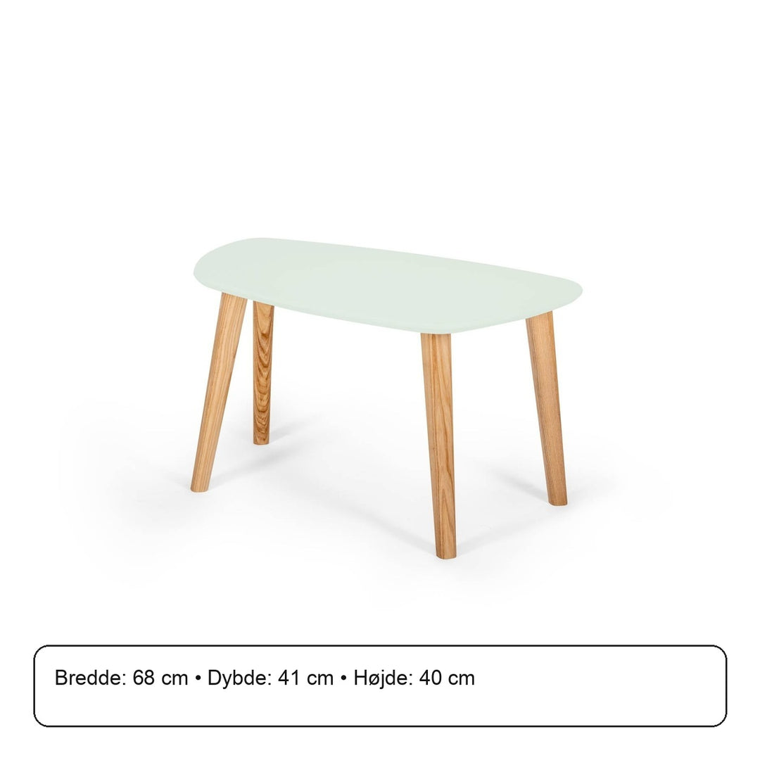 Endocarp Sofabord 68x41x40cm - Fleeting Mint/asketræ – måldiagram eller verificeret produktkort