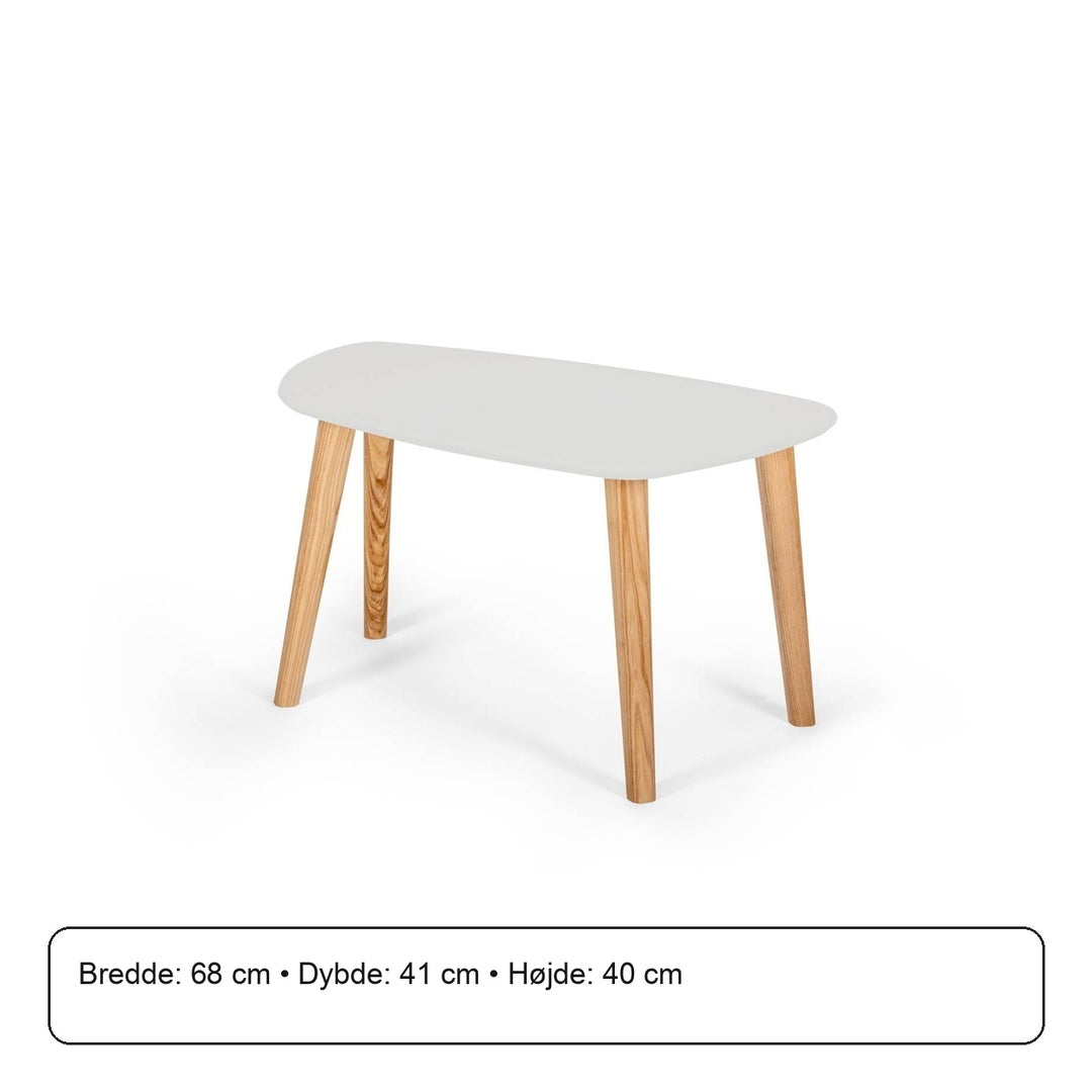 Endocarp Sofabord 68x41x40cm - Pearl Grey / Askwood – måldiagram eller verificeret produktkort