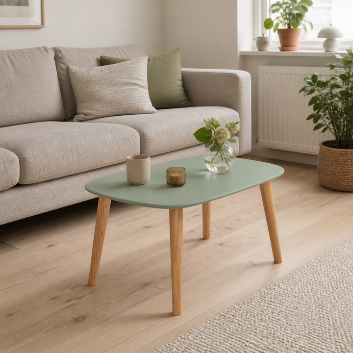 Endocarp Sofabord 80x48x40cm Salviegrøn / Asketræ – hero i naturlig brug