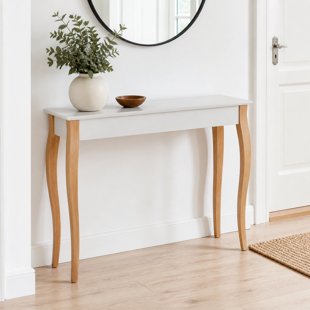 Konsol LILLO 105x35cm Hvide Ben / Lysegrå – materiale- eller konstruktionsdetalje