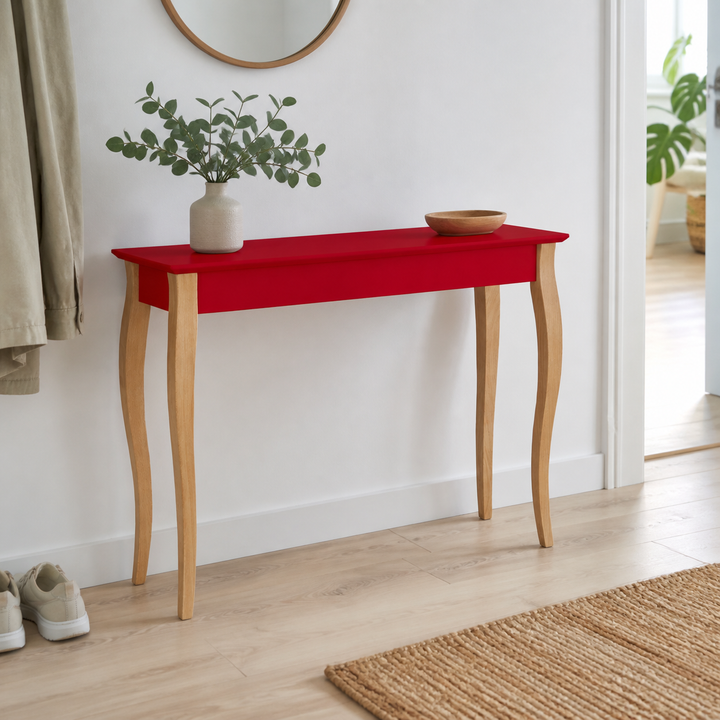 Konsol LILLO 105x35cm Hvide Ben / Rød – vigtigste funktion