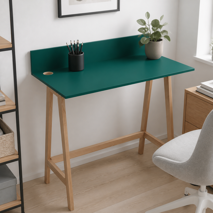 LUKA Asketræ Skrivebord 110x50cm Grøn – materiale- eller konstruktionsdetalje