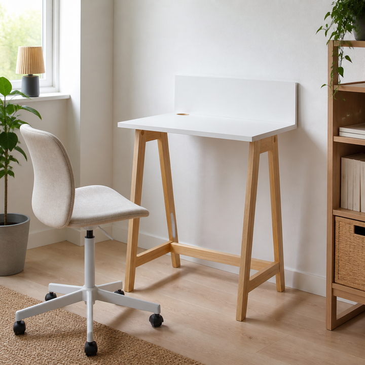 LUKA Asketræ Skrivebord 65x50cm / Hvid – vigtigste funktion