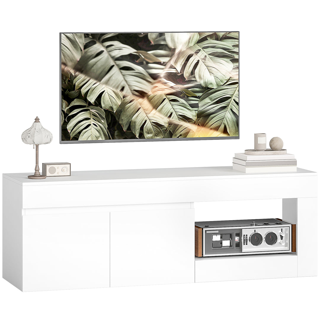 TV-skab med 2 låger, soft-close-funktion, hvid, 140 x 40 x 48 cm