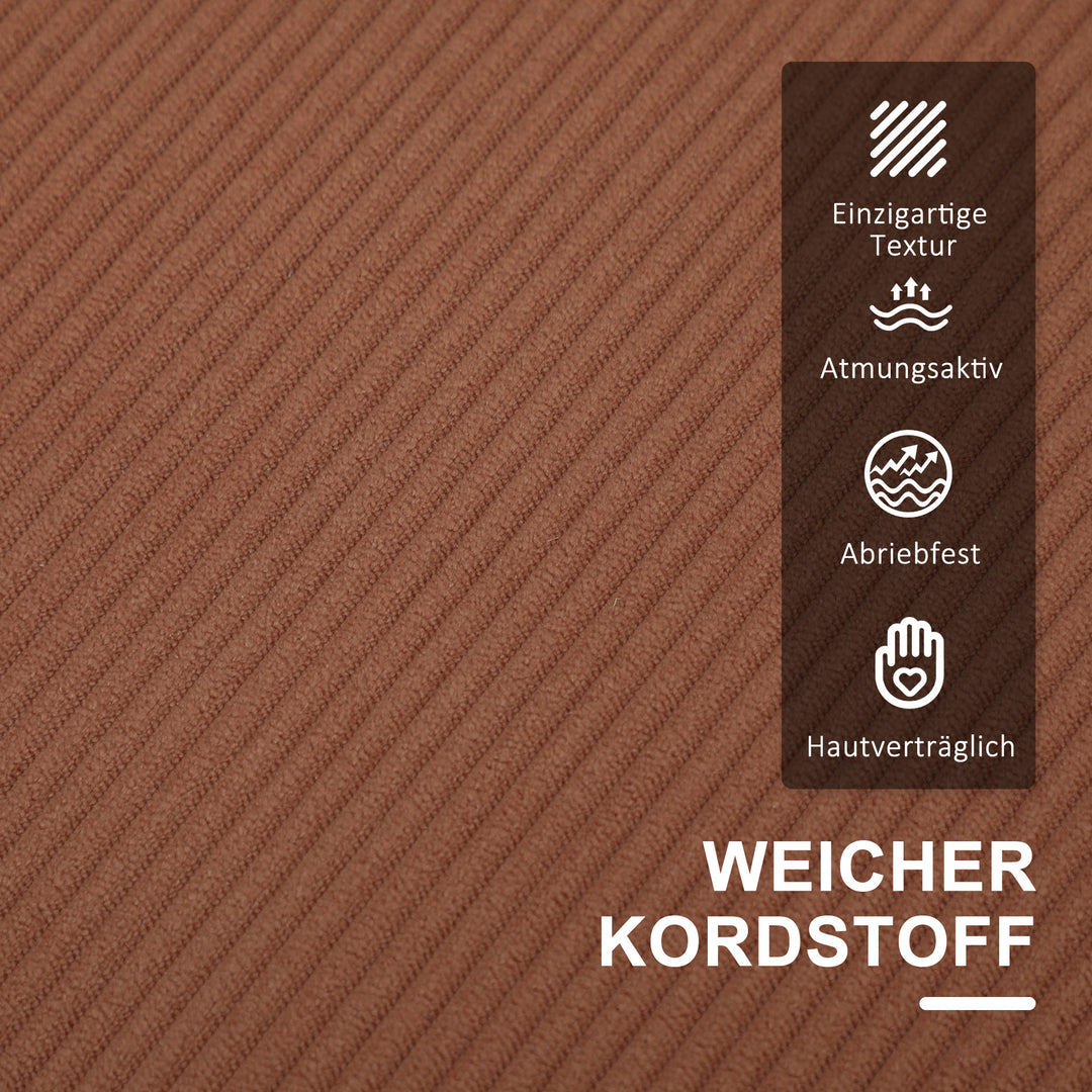 To-personers sofa med opbevaring og massive træben, til stue, soveværelse, 117 x 63 x 79 cm, orange