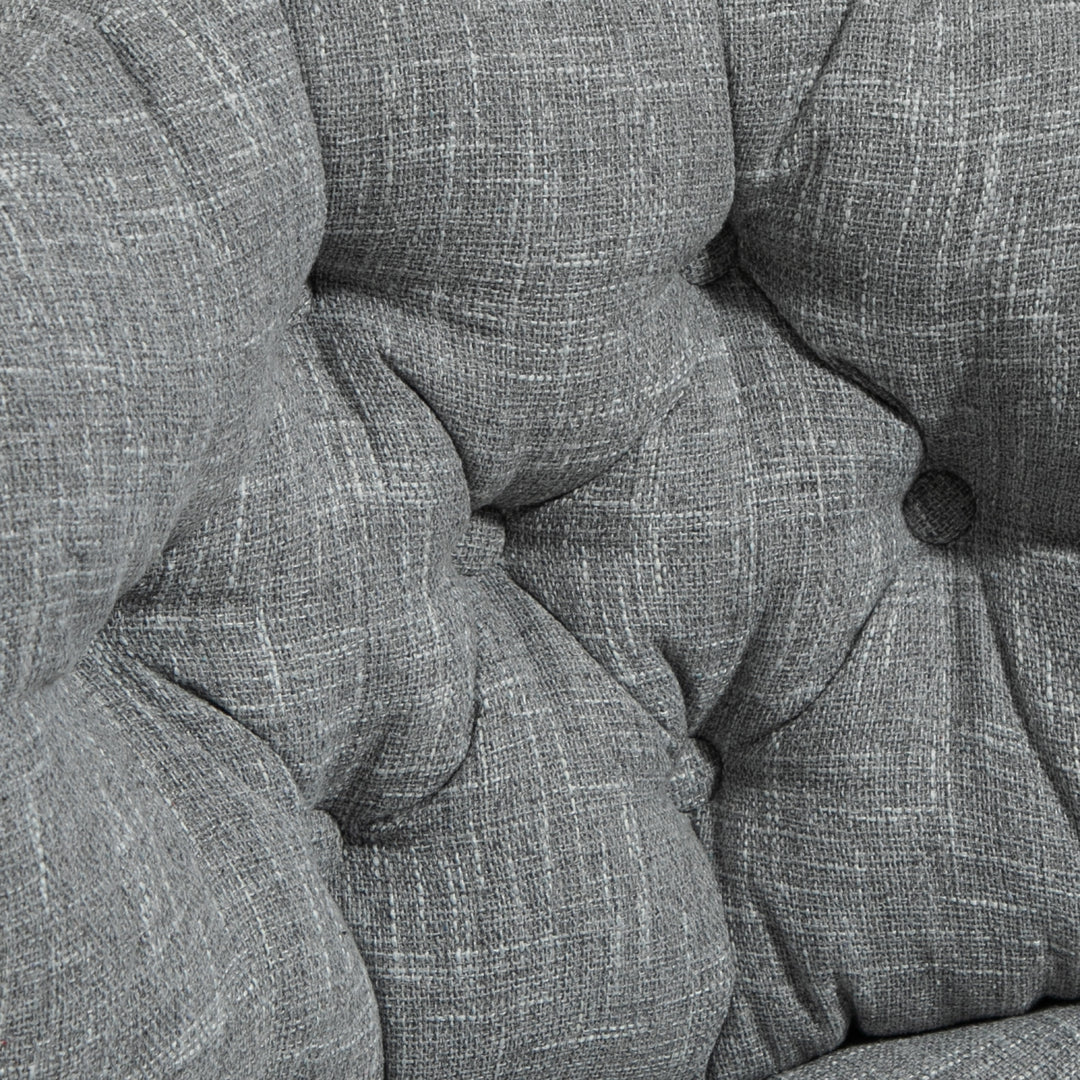 Kontorstol uden armlæn, komfortabel skrivebordsstol med polstret sæde og justerbar højde, grå