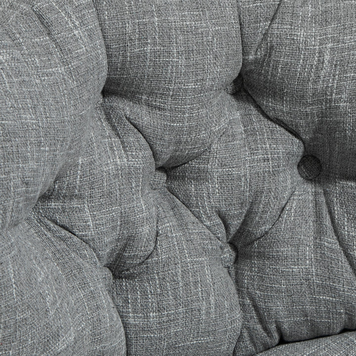 Kontorstol uden armlæn, komfortabel skrivebordsstol med polstret sæde og justerbar højde, grå