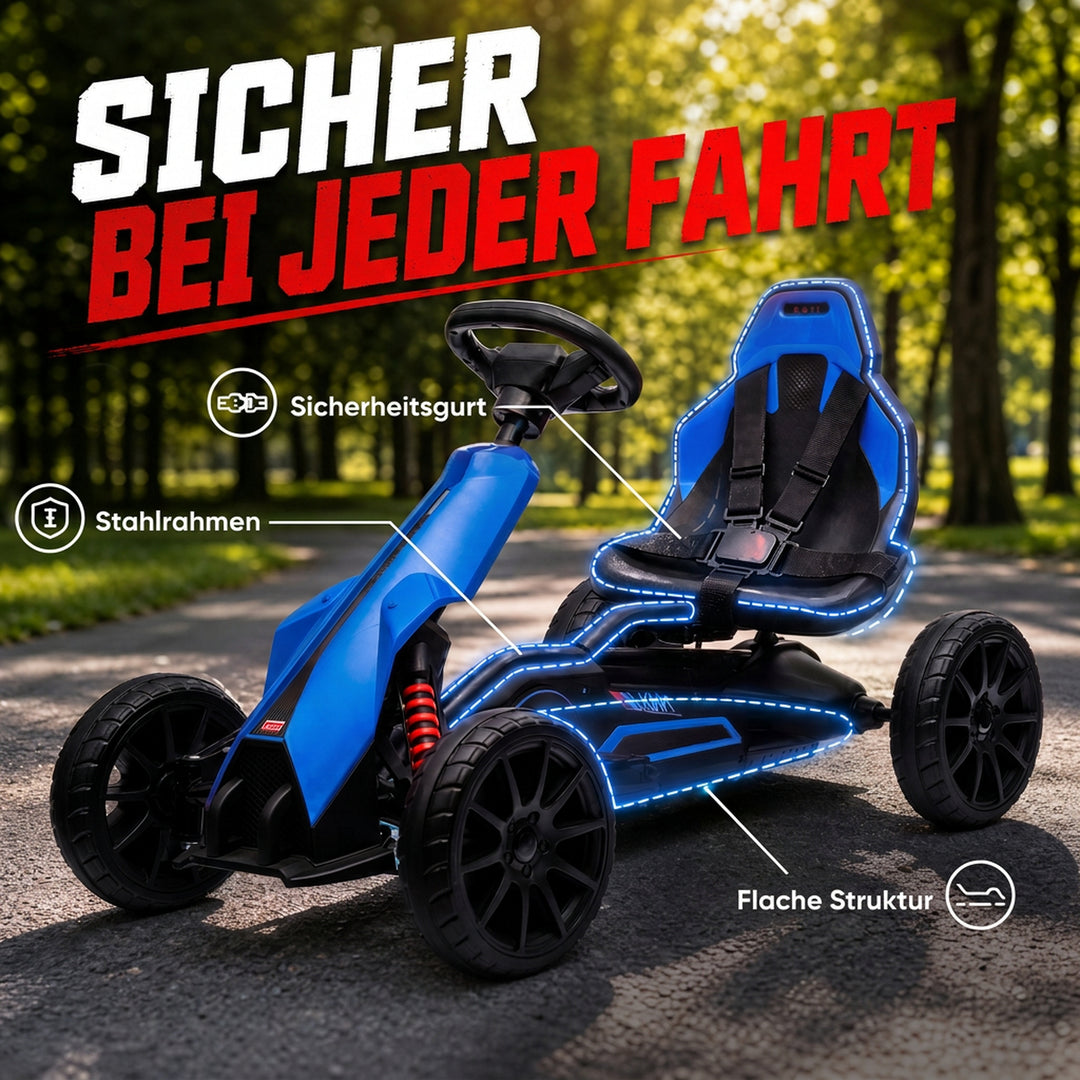 Elektrisk gokart til børn 12V 3-5 km/t gokart til 3-8-årige, blå