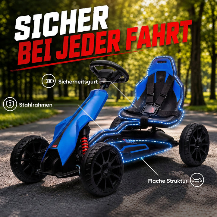 Elektrisk gokart til børn 12V 3-5 km/t gokart til 3-8-årige, blå