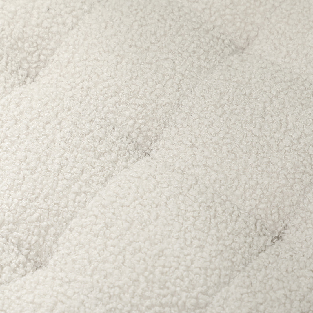 Opbevaringsskammel, skammel med låg, rund fodskammel, opbevaringskasse, med træben, hvid