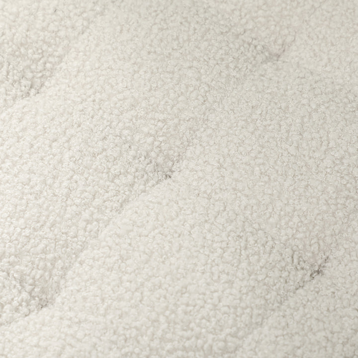 Opbevaringsskammel, skammel med låg, rund fodskammel, opbevaringskasse, med træben, hvid