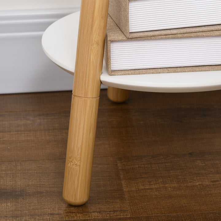 Knagerække med sidebord i skandinavisk design, 5 knagerækker, 39,5 cm x 39,5 cm x 171 cm, natur + hvid