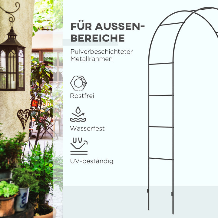 Havebue, rosenbue, espalier, metalrosenbue, sort, 1,40 x 0,40 x 2,40 m