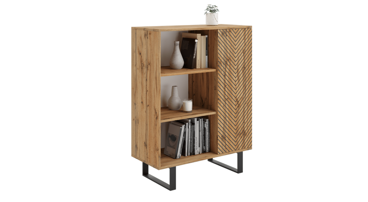 Fondi loft reol - sildebens eg håndværksindretning, højde 116 cm, bredde 90 cm, dybde 40 cm