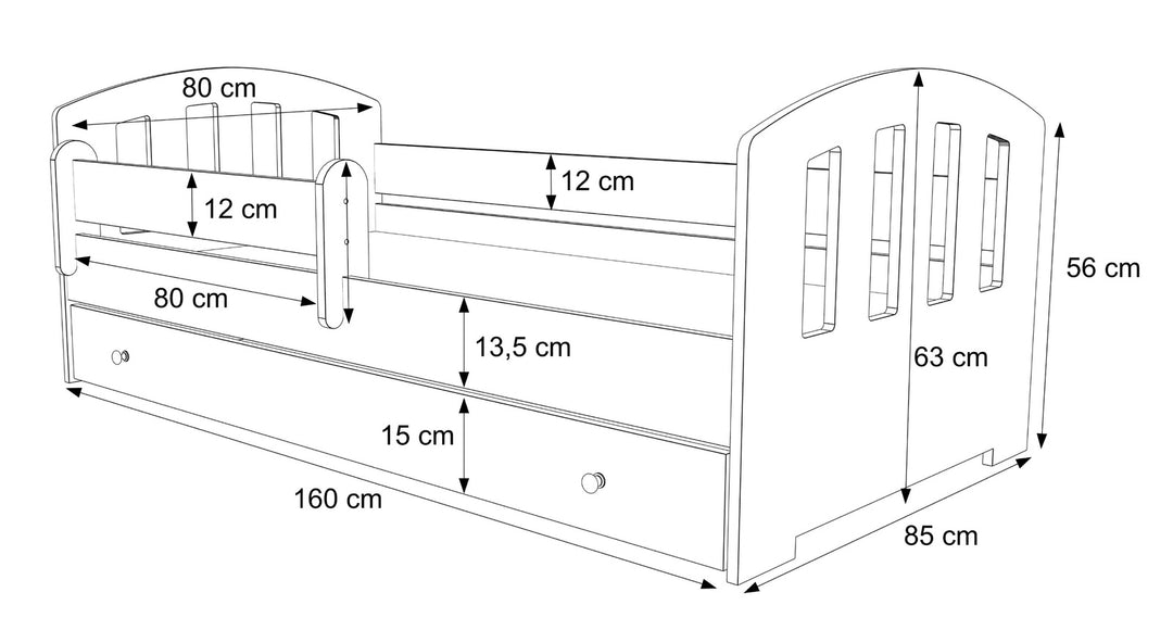 Felix børneseng hvid 160x80