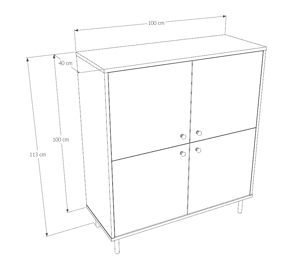 Venus kommode med fire låger i kashmir