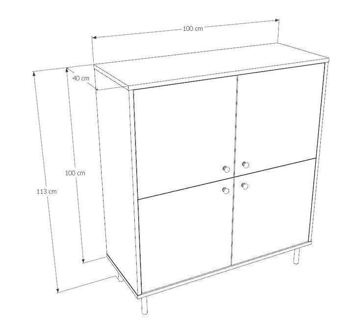 Venus kommode med fire låger i kashmir