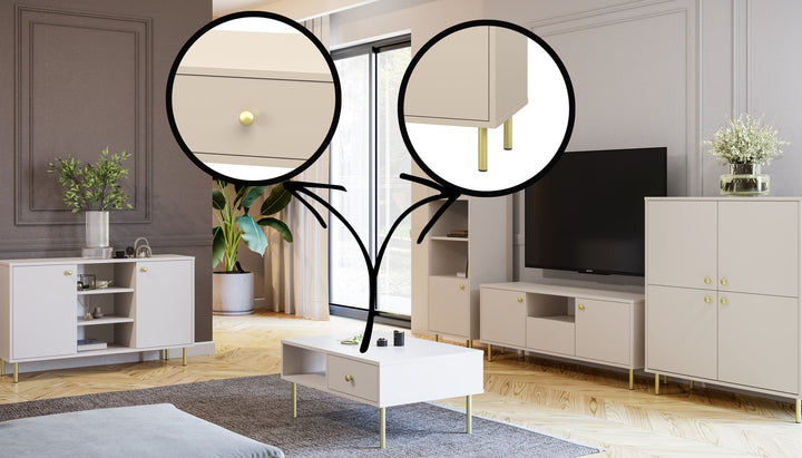 Venus kommode med fire låger i kashmir