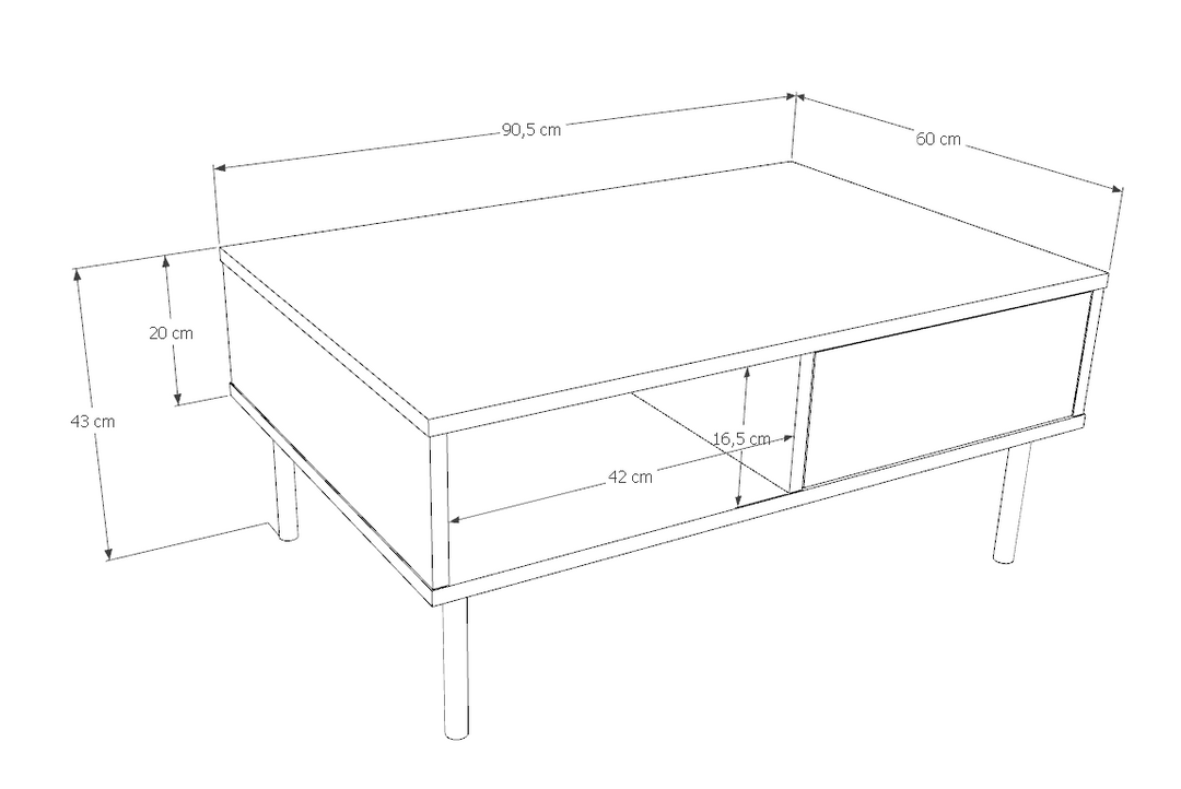 Venus sofabord hvidt