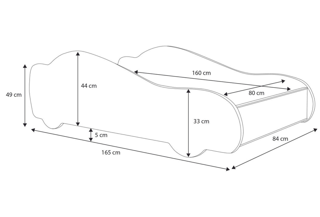 BATCAR børneseng 160x80 med madras