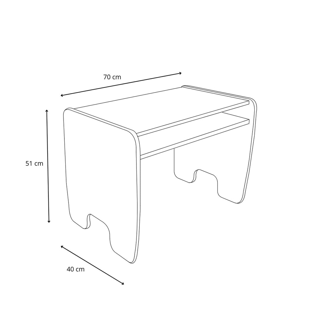 Sæt med børnebord og to børnestole - hvid