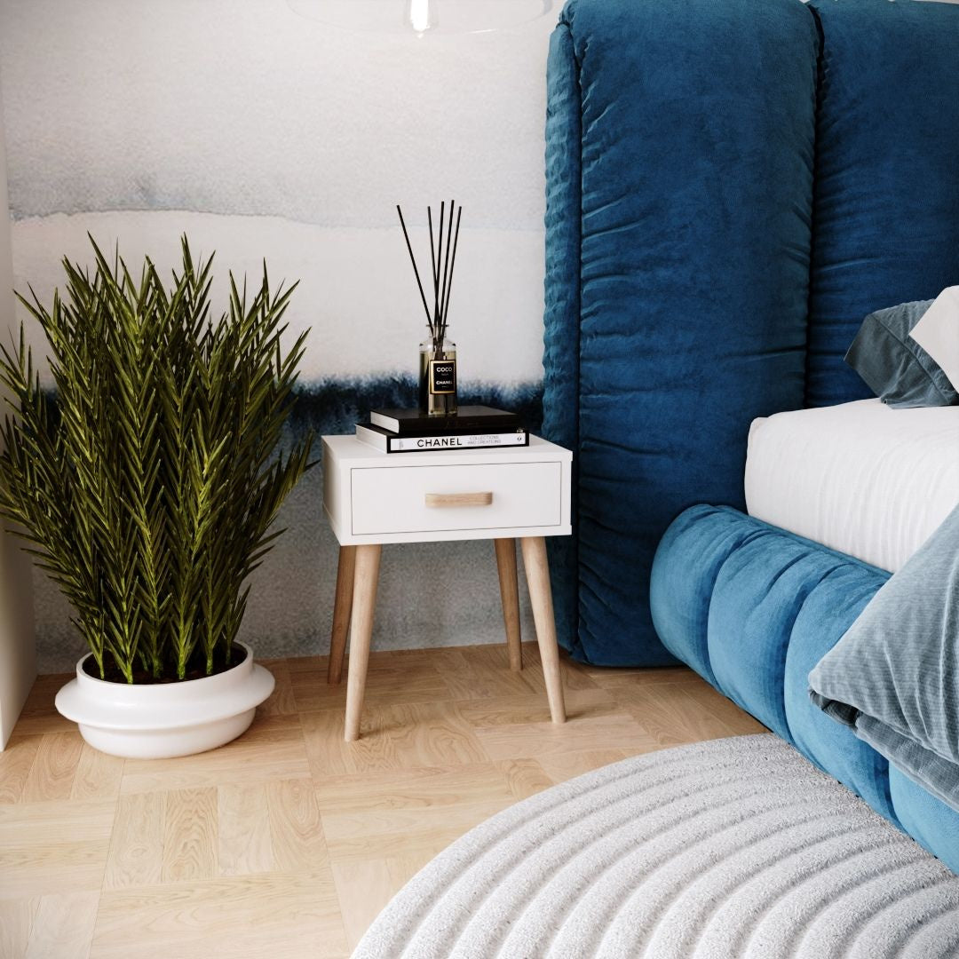 Luna sengebord hvid, natbord