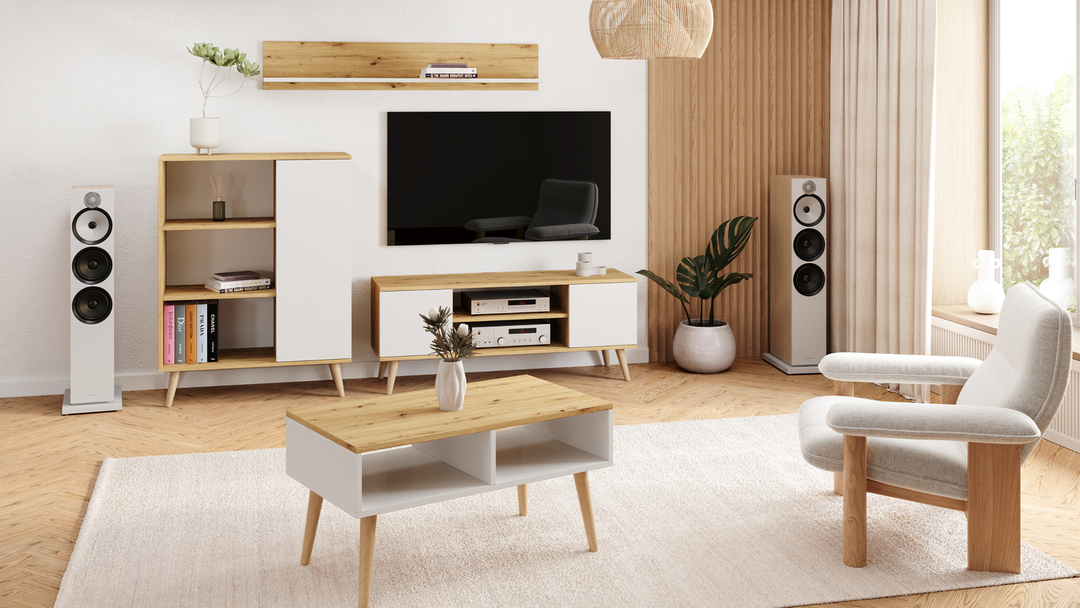 Sofabord Sandi Hvid / håndlavet eg