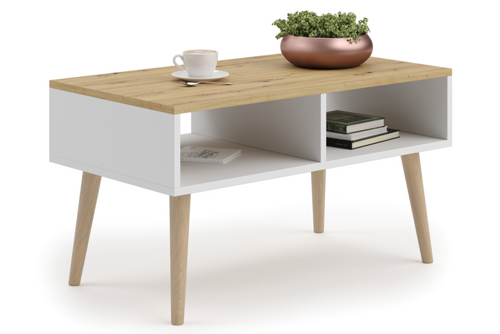Sofabord Sandi Hvid / håndlavet eg