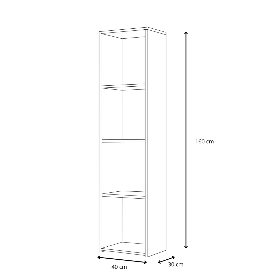 Reol LONI 160x40 cm - farve hvid