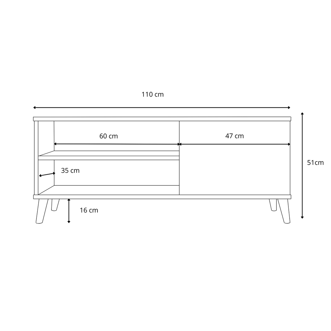 VIVA 110 cm RTV-skab - Hvid