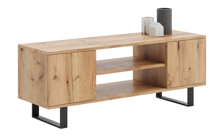 RTV Focus 155 cm skab - metalben i eg - sort