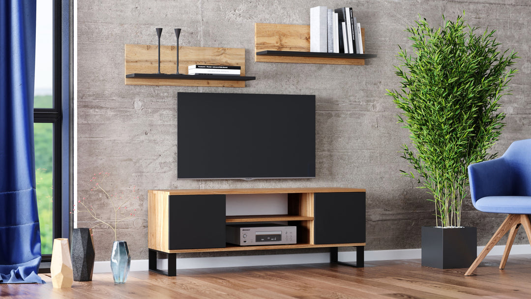 Hylde 100 cm - eg håndværk guld/sort