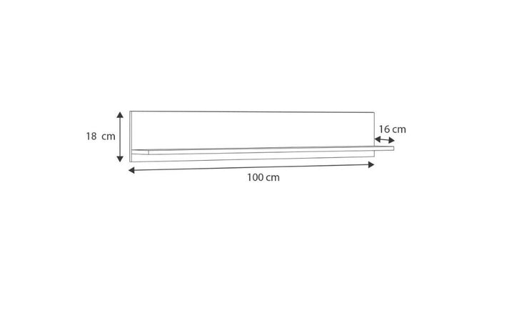 Hylde 100 cm - eg håndværk guld/sort