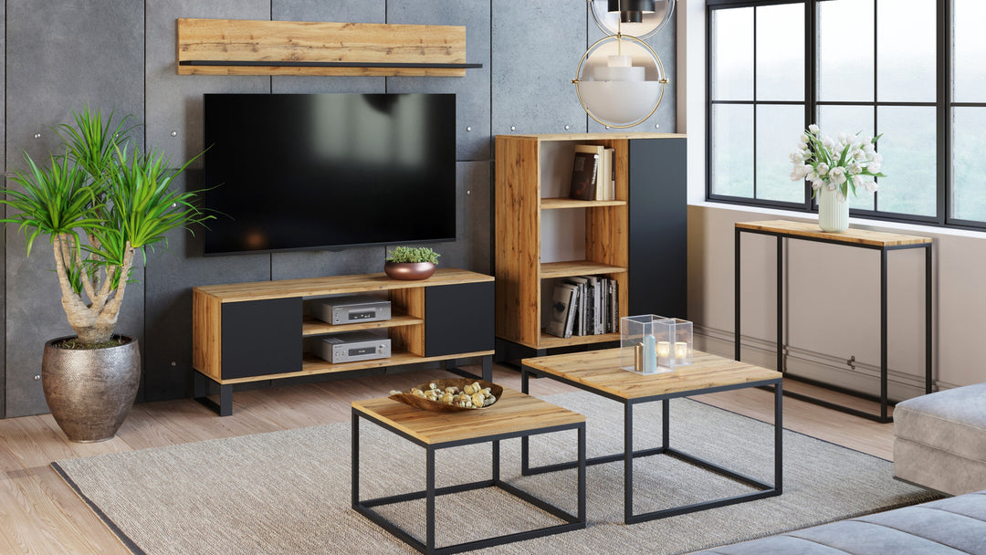 Hylde 100 cm - eg håndværk guld/sort