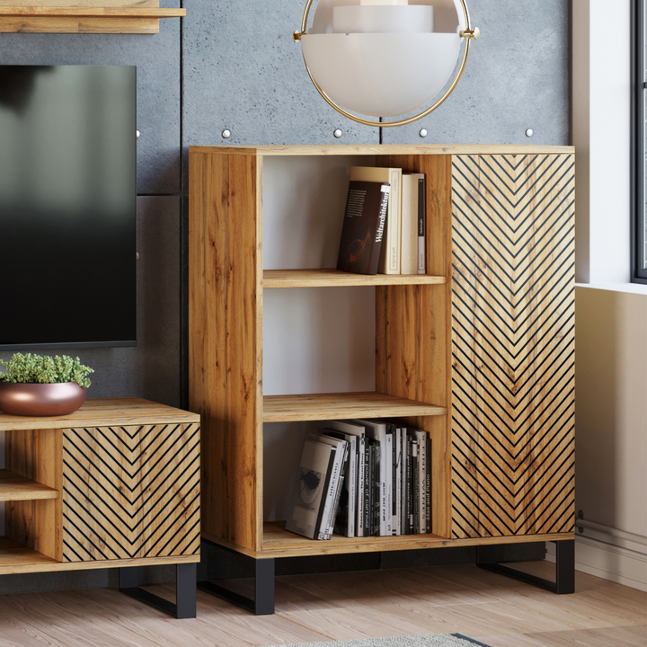 Fondi loft reol - sildebens eg håndværksindretning, højde 116 cm, bredde 90 cm, dybde 40 cm