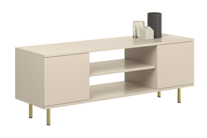 Lav TV-kommode - guldben, højde 48 cm, bredde 135 cm, dybde 40 cm