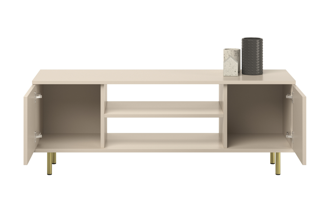 Lav TV-kommode 155 cm guldben, højde 48 cm, bredde 155 cm, dybde 40 cm