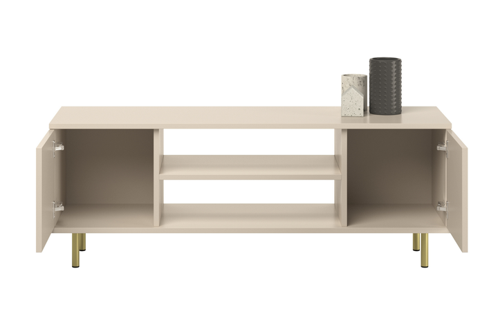 Lav TV-kommode 155 cm guldben, højde 48 cm, bredde 155 cm, dybde 40 cm