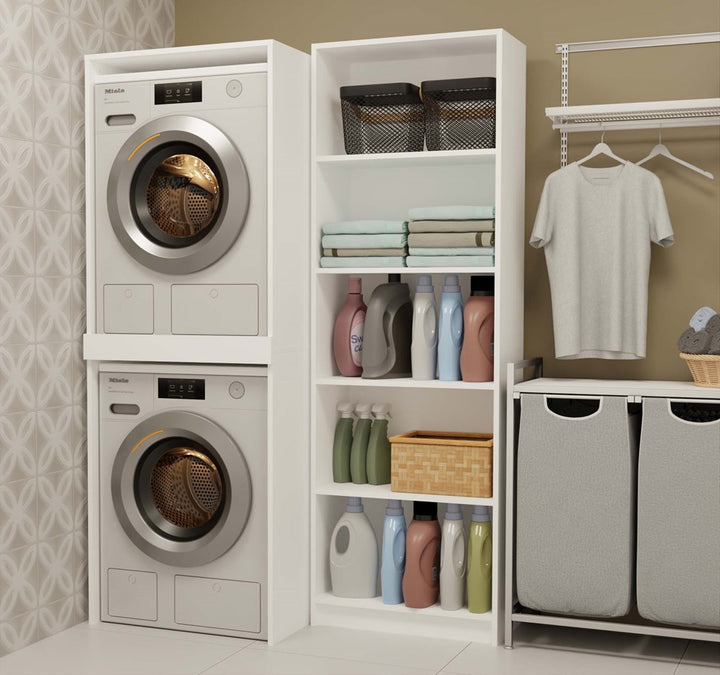 Badeværelsesskab / søjleskab til vaskemaskine / tørretumbler, Højde: 180 cm Bredde: 64 cm Dybde: 64 cm