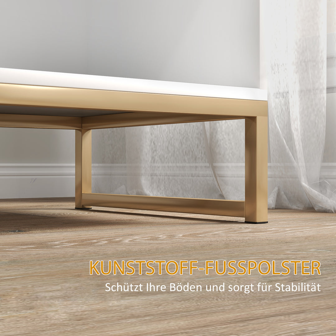 Natbord med skuffe og hylde, opbevaringsplads og metalben, til soveværelse, stue, hvid