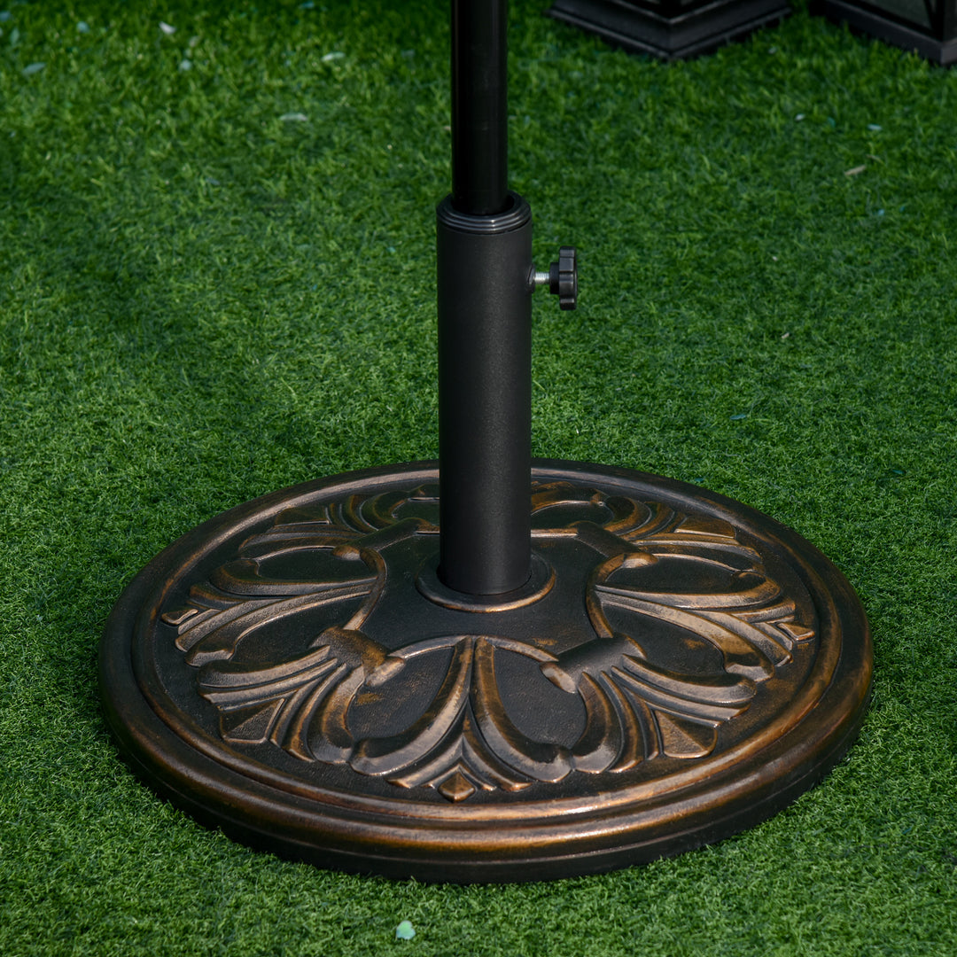 Parasolfod 13 kg, paraplystativ til paraplystænger med en diameter på 35 mm/38 mm/48 mm, paraplyholder til have, balkon, antik bronze
