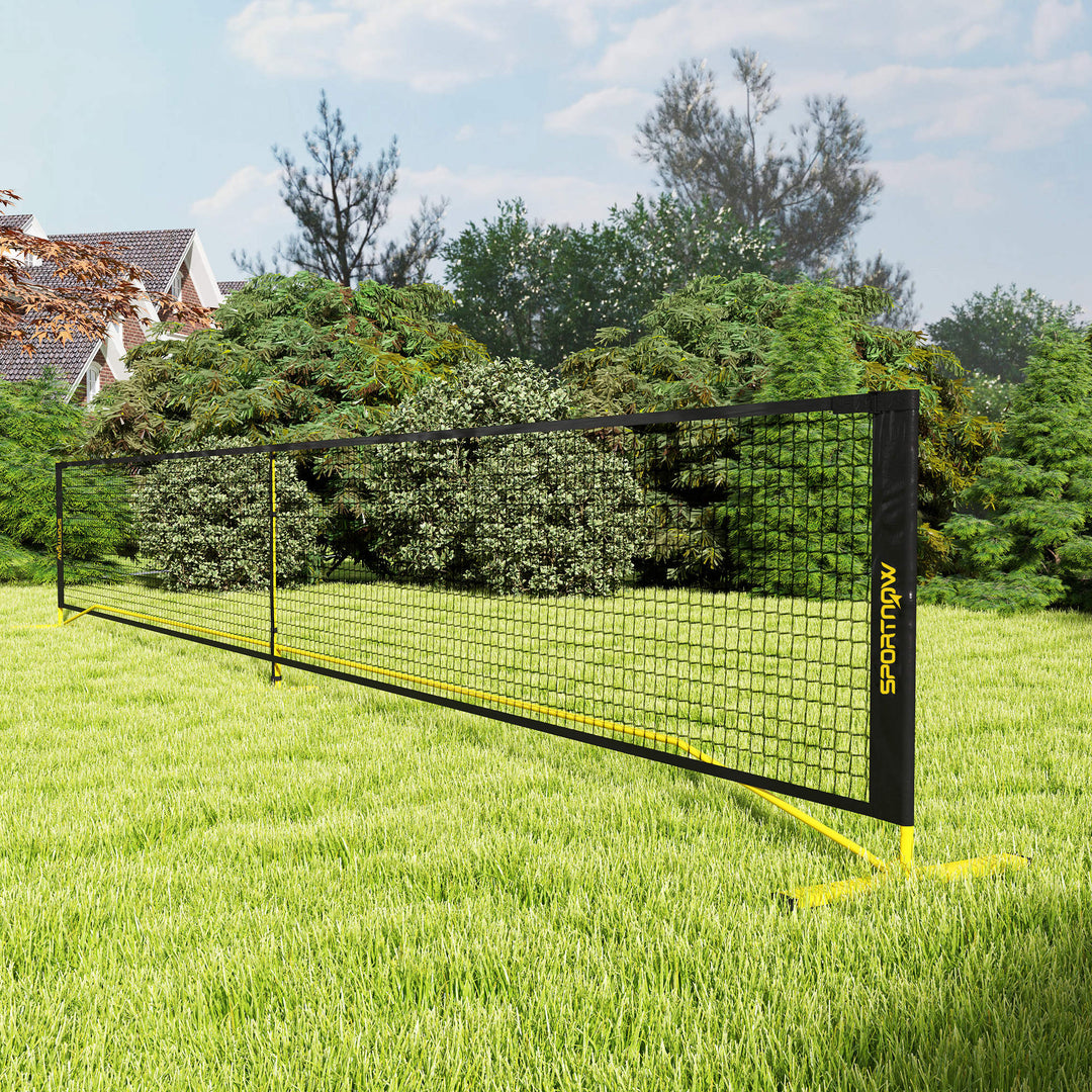 Pickleball-net 6,7 m Bærbart med bæretaske Metalramme Gul