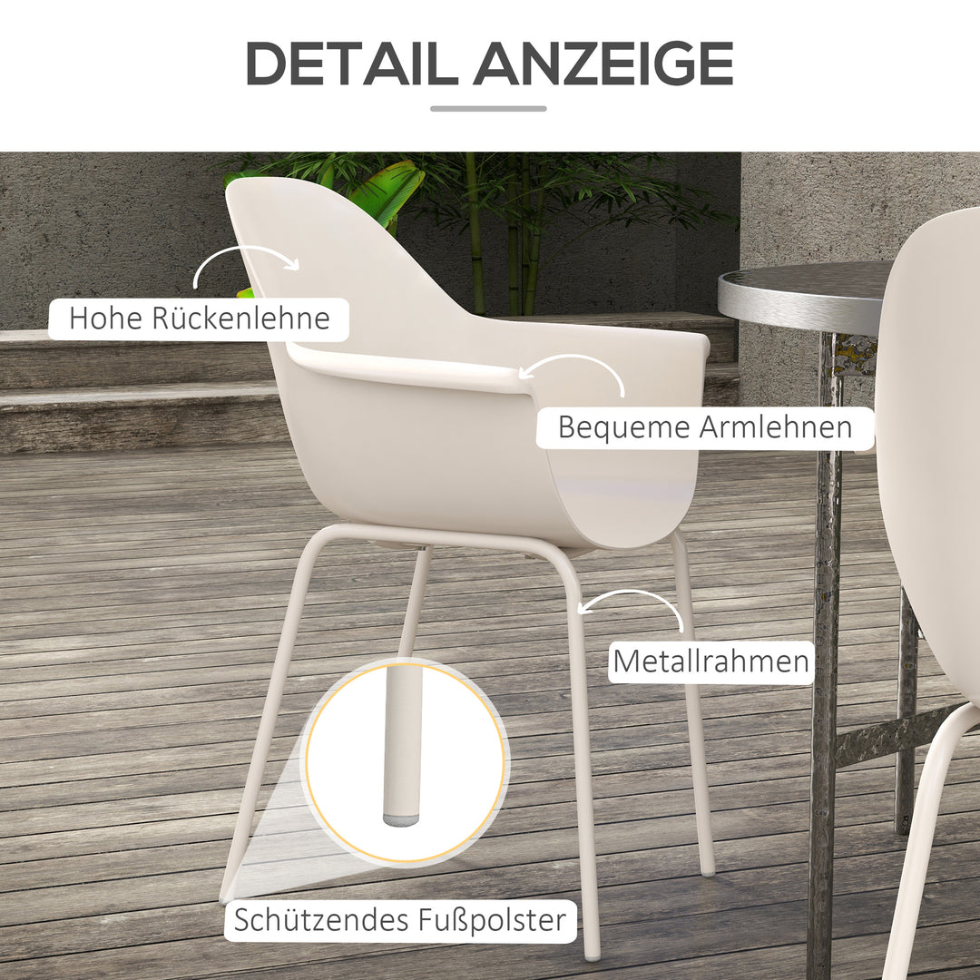 Sæt med 4 havestole udendørsstole havestol moderne design 59 cm x 55 cm x 84 cm grå